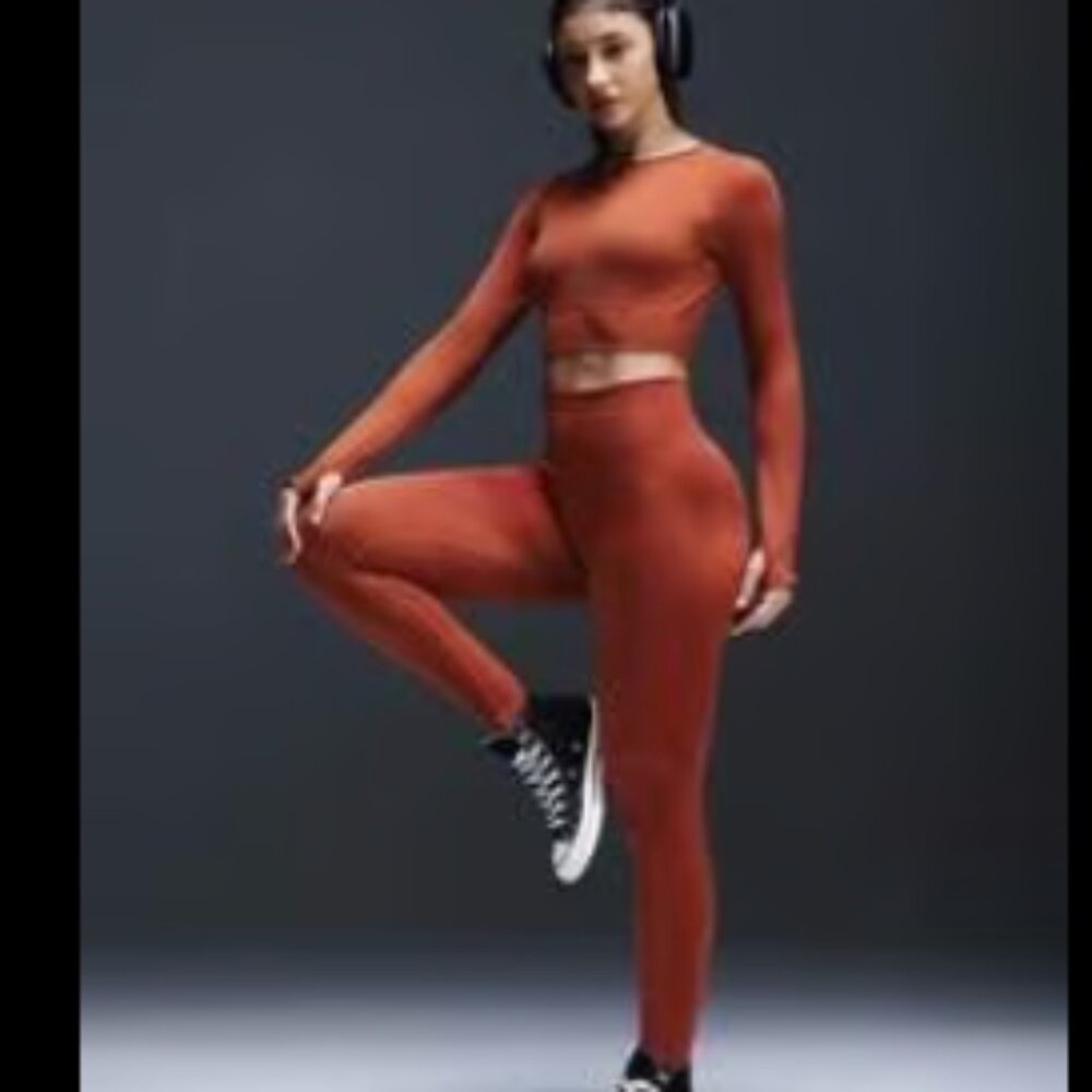 Leggings and Long Sleeve Crop Top Matching Set